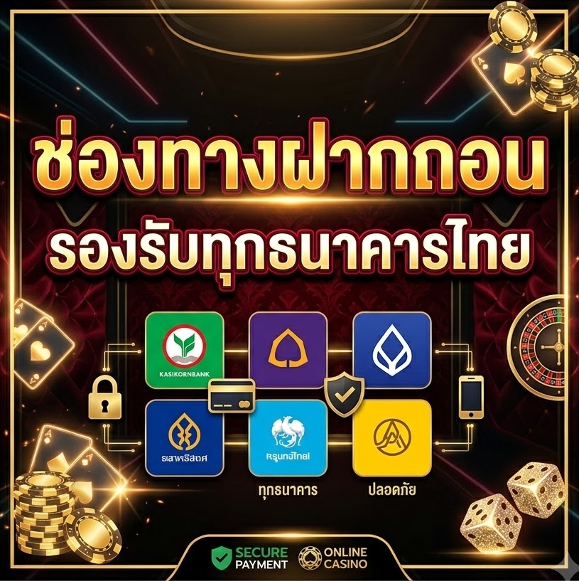 ช่องทางฝากถอน รองรับทุกธนาคารไทย