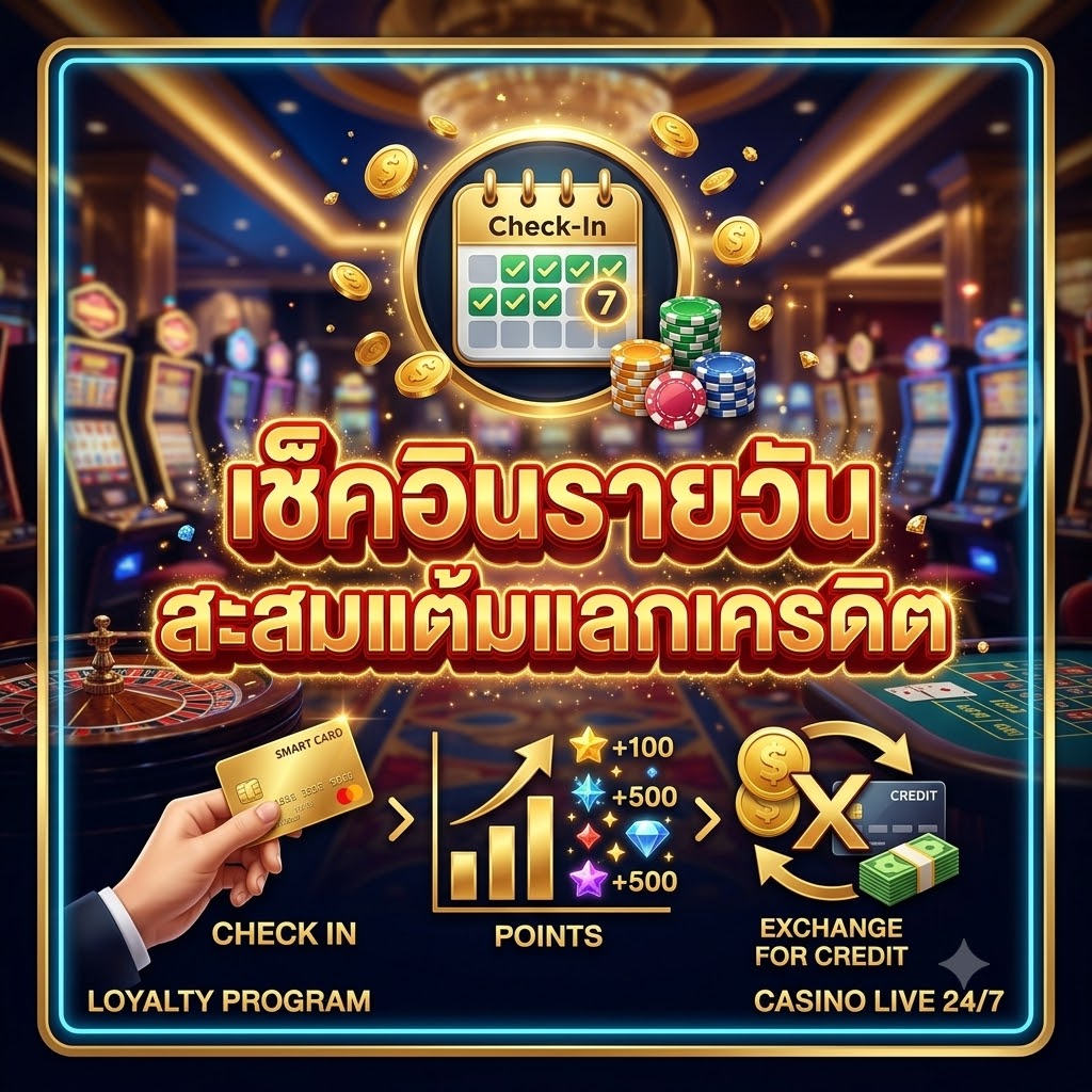 เช็คอินรายวัน สะสมแต้มแลกเครดิต