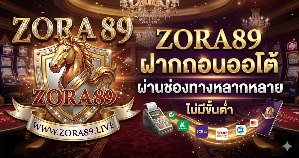 ZORA89 ฝากถอนออโต้ ผ่านช่องทางหลากหลาย ไม่มีขั้นต่ำ